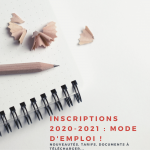 Inscriptions accroche notes 2020-2021